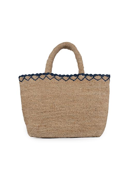 Borsa Raffia Beach Heart Border Mc2 Saint Barth | RAFFIA BEACH MID0168H HEART BORDER 1041 EMB